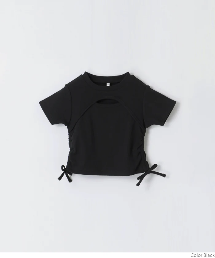 セール★1290円→990円リブフロントカットアウトトップス キッズ メール便不可 - Image 14