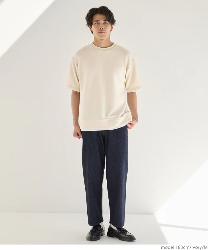 エンボスレイヤード風半袖Tシャツ メンズ メール便不可 coca コカ - Image 2