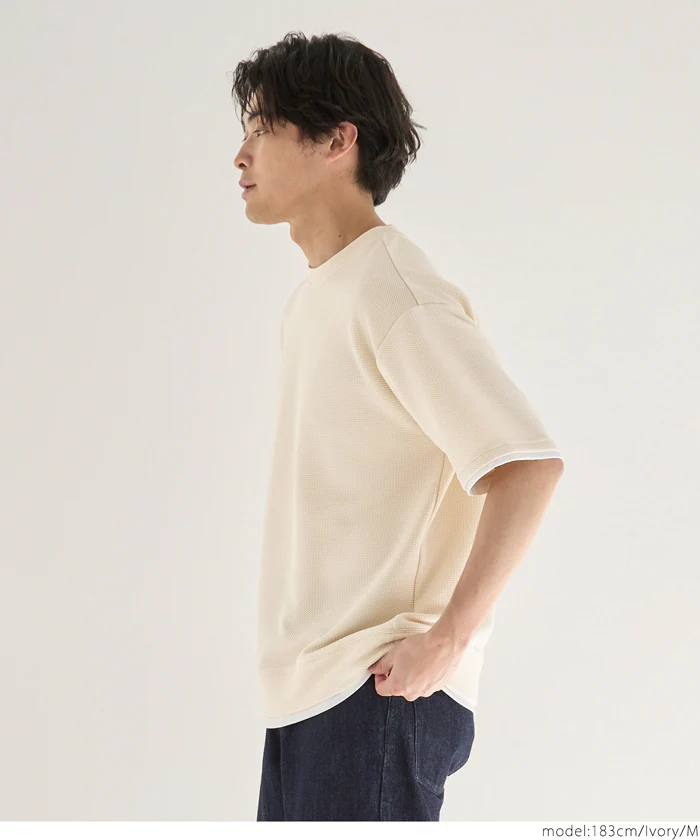 エンボスレイヤード風半袖Tシャツ メンズ メール便不可 coca コカ - Image 5