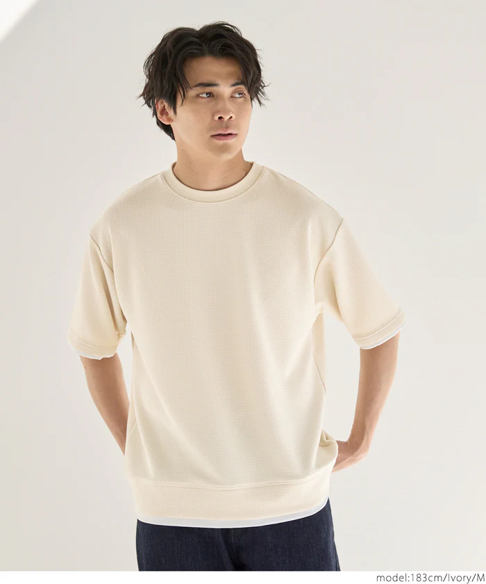 エンボスレイヤード風半袖Tシャツ メンズ メール便不可 coca コカ - Image 6