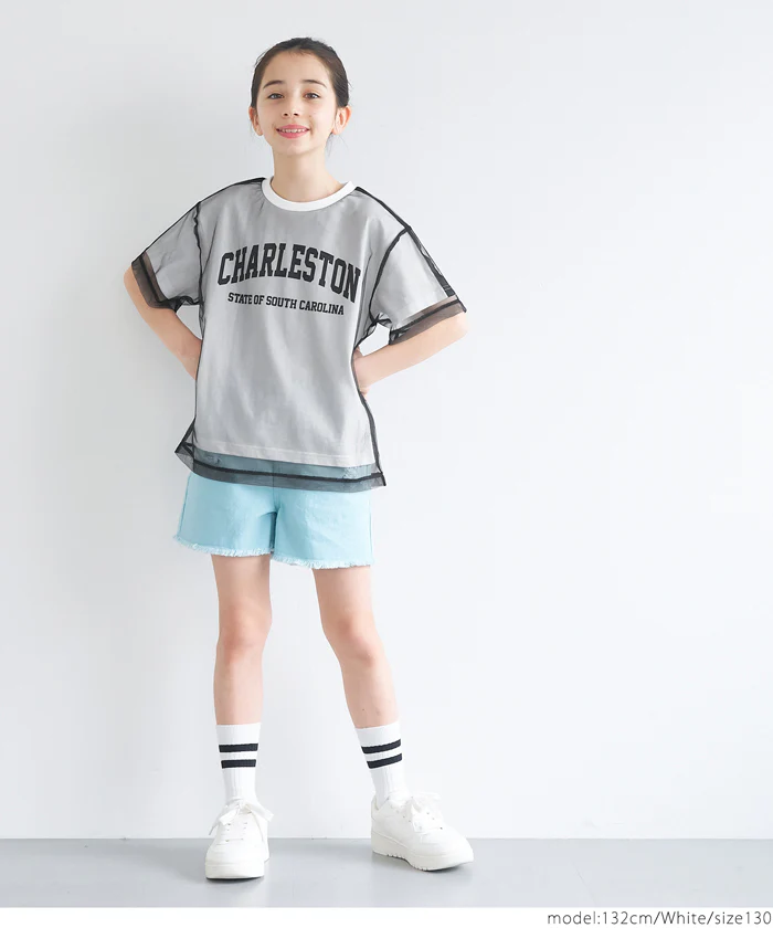 セール★1490円→550円 チュールレイヤードTシャツ キッズ メール便不可 - Image 2