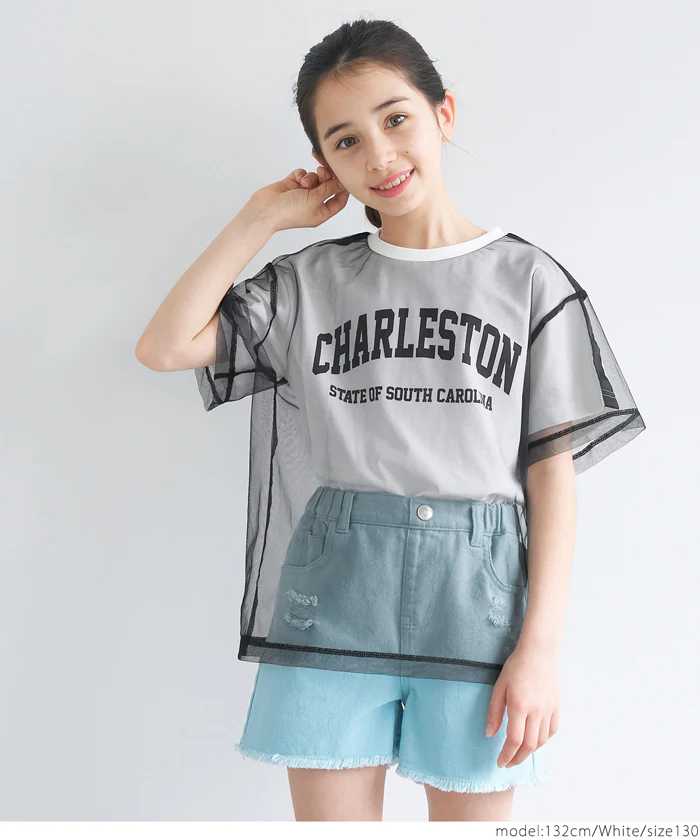 セール★1490円→550円 チュールレイヤードTシャツ キッズ メール便不可 - Image 5