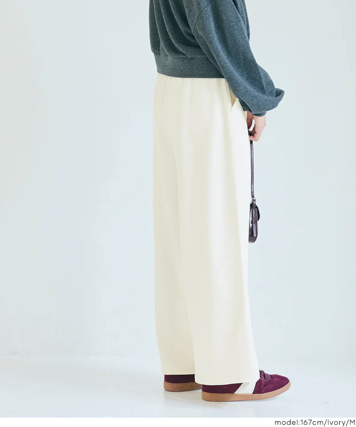 エンボスセンターシームワイドパンツ レディース メール便不可 - Image 11