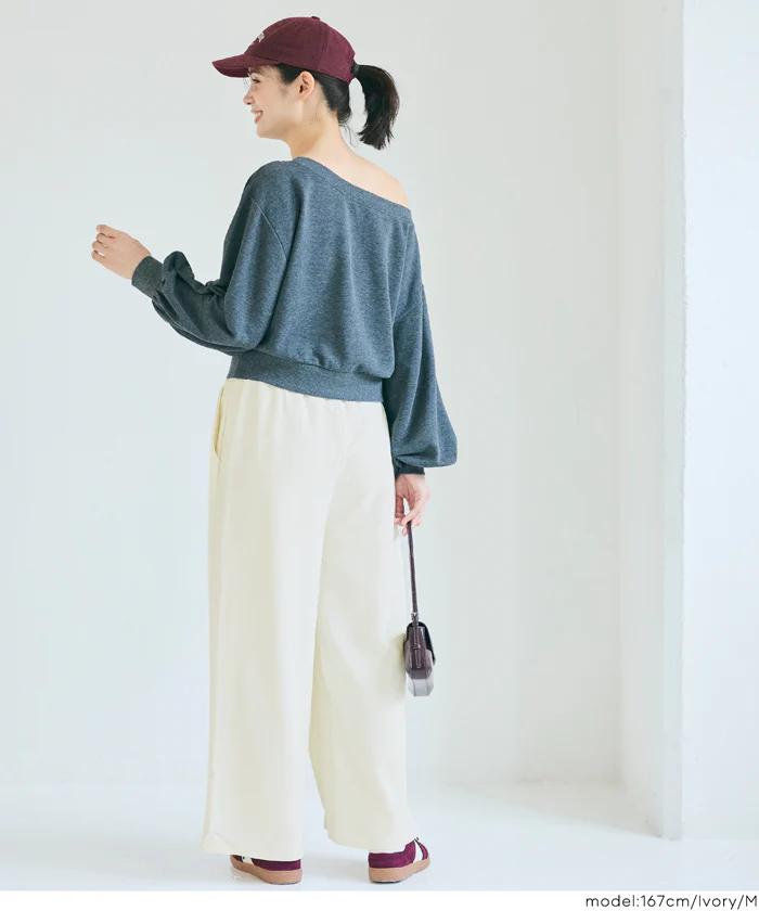 エンボスセンターシームワイドパンツ レディース メール便不可 - Image 12