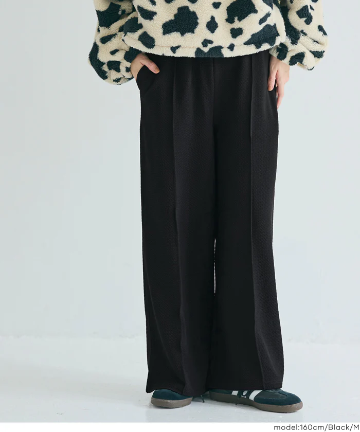 エンボスセンターシームワイドパンツ レディース メール便不可 - Image 7