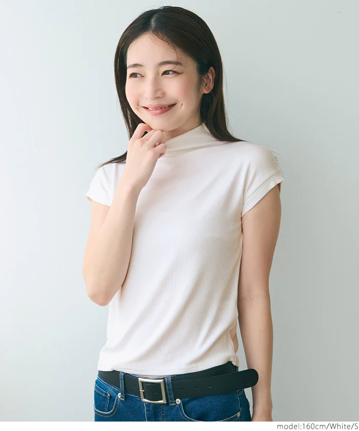 テレコリブハイネックTシャツ レディース メール便可 - Image 10