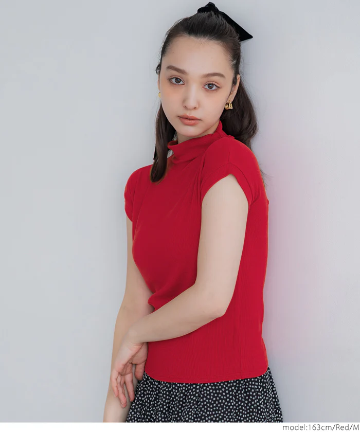 テレコリブハイネックTシャツ レディース メール便可 - Image 14