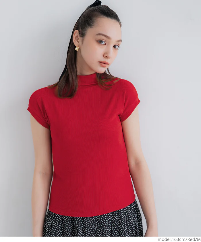 テレコリブハイネックTシャツ レディース メール便可 - Image 15