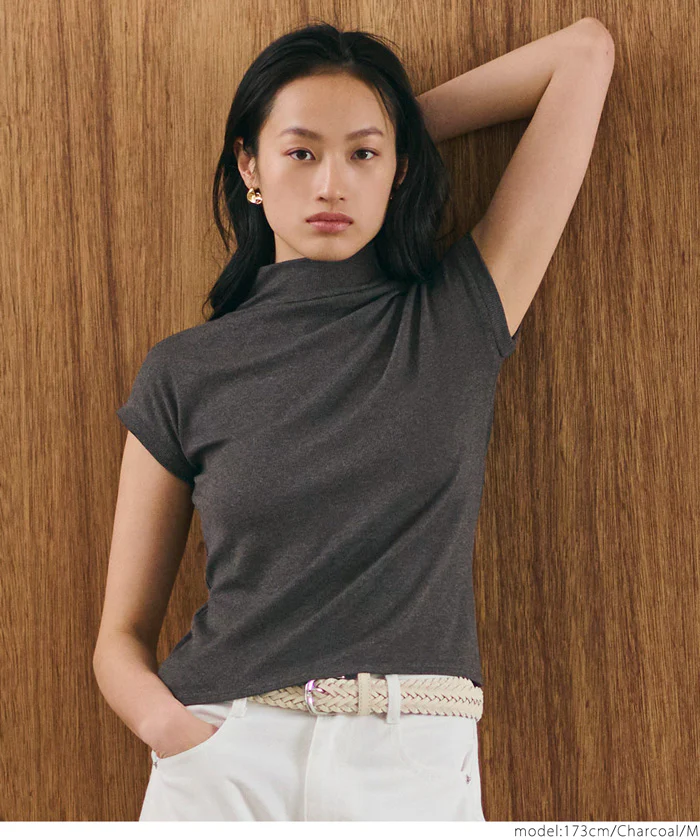 テレコリブハイネックTシャツ レディース メール便可 - Image 19