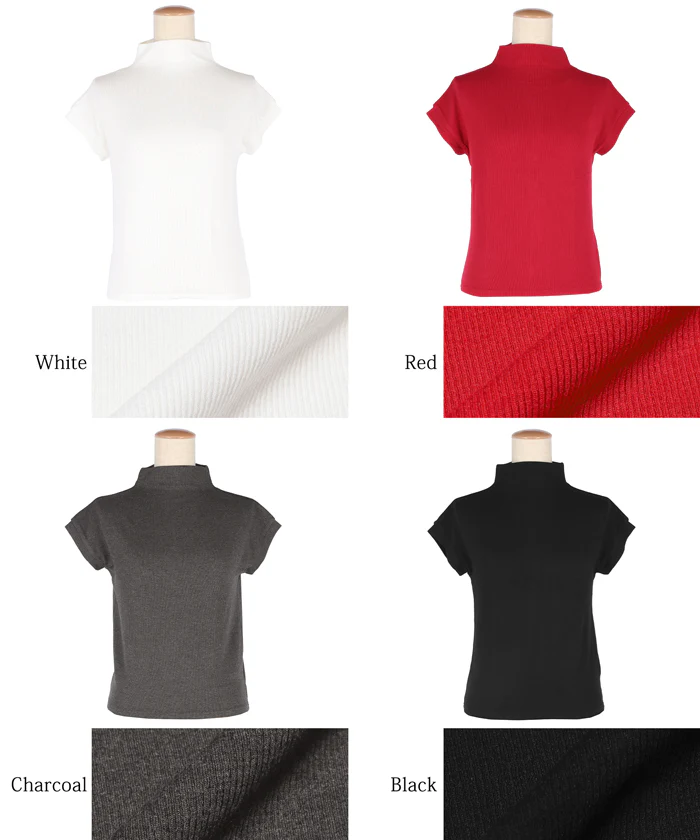 テレコリブハイネックTシャツ レディース メール便可 - Image 23