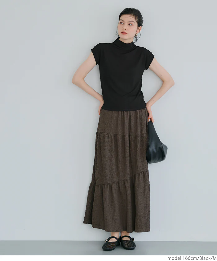 テレコリブハイネックTシャツ レディース メール便可 - Image 5