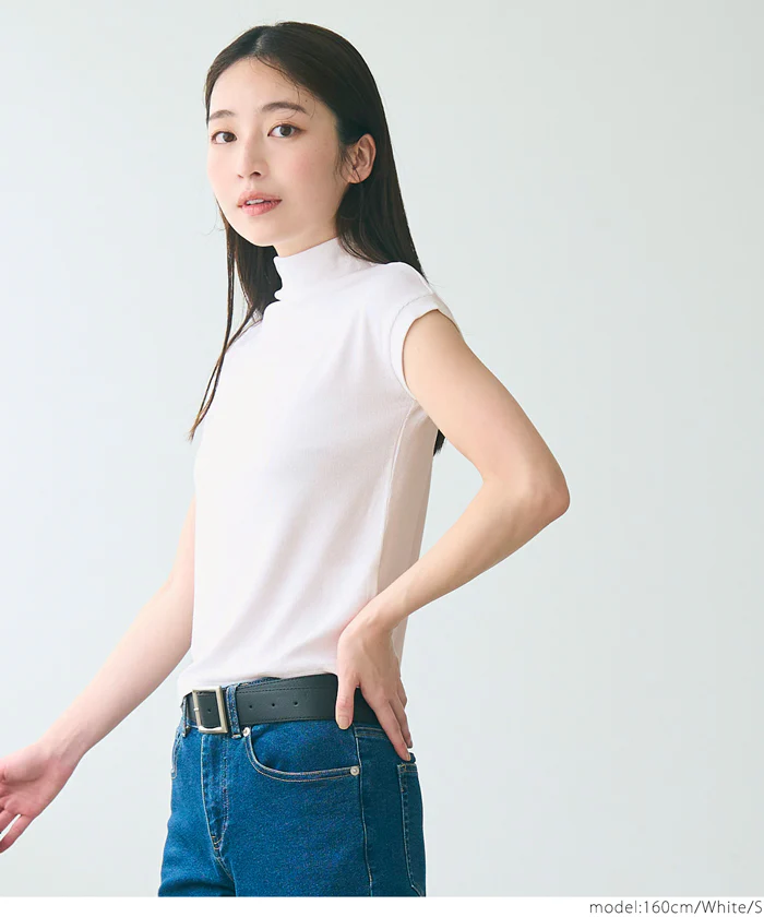テレコリブハイネックTシャツ レディース メール便可 - Image 8