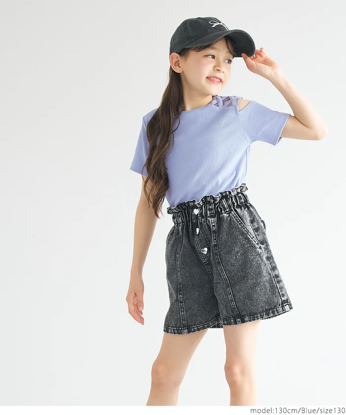 リブ肩スリットトップス キッズ メール便可 - Image 10