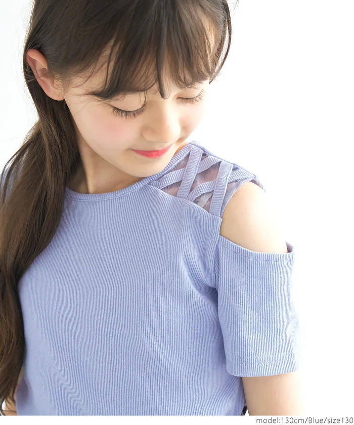 リブ肩スリットトップス キッズ メール便可 - Image 11