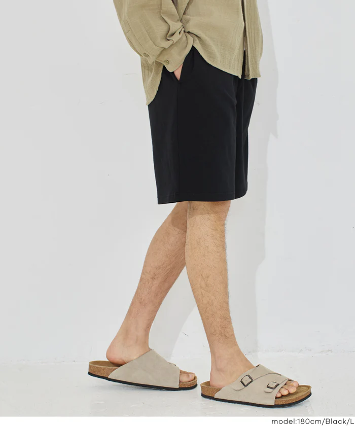 インレイ裏毛スウェットハーフパンツ メンズ レディース メール便不可 - Image 15