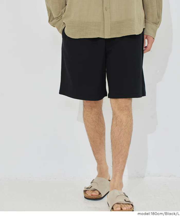 インレイ裏毛スウェットハーフパンツ メンズ レディース メール便不可 - Image 17