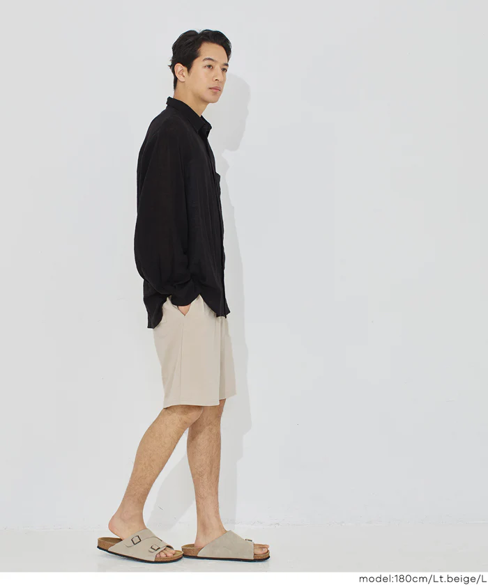インレイ裏毛スウェットハーフパンツ メンズ レディース メール便不可 - Image 4