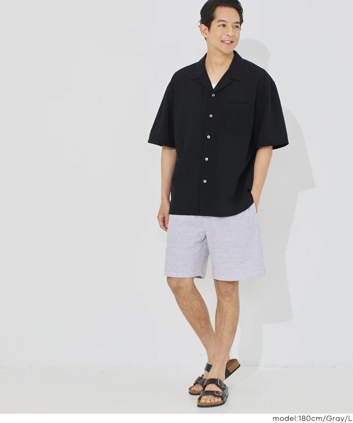 インレイ裏毛スウェットハーフパンツ メンズ レディース メール便不可 - Image 6