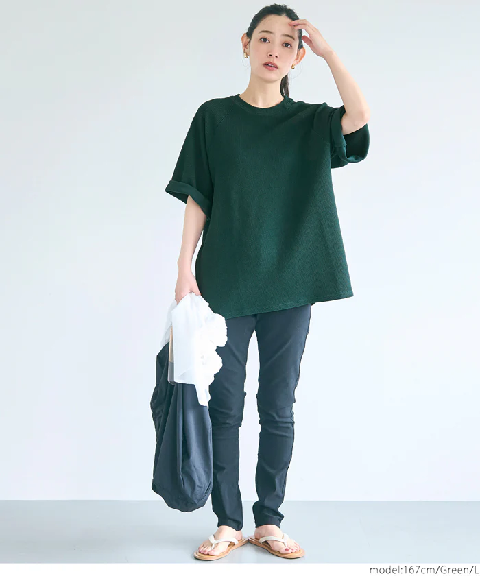 セール★1990円→1490円 エンボスワイドラグランTシャツ メンズ レディース メール便不可 - Image 7