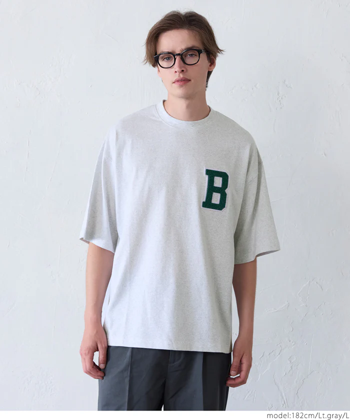 サガラ刺繍レタードワッペン半袖Tシャツ メンズ レディース メール便不可 - Image 14