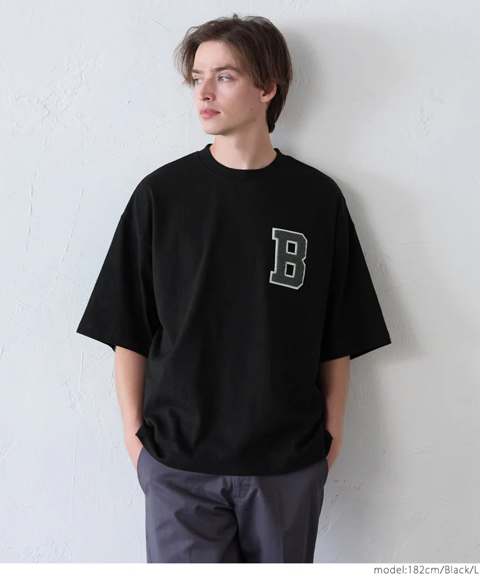 サガラ刺繍レタードワッペン半袖Tシャツ メンズ レディース メール便不可 - Image 18