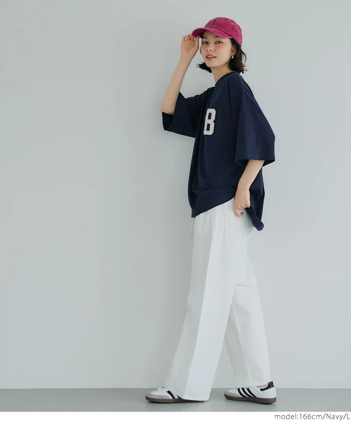 サガラ刺繍レタードワッペン半袖Tシャツ メンズ レディース メール便不可 - Image 3