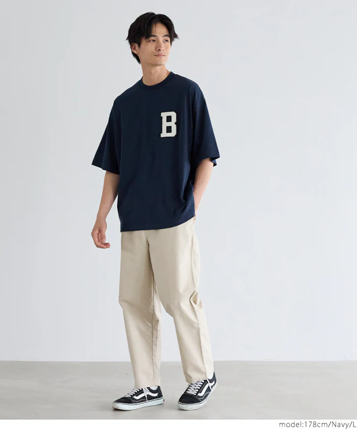 サガラ刺繍レタードワッペン半袖Tシャツ メンズ レディース メール便不可 - Image 5