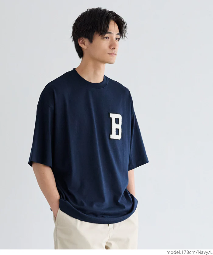 サガラ刺繍レタードワッペン半袖Tシャツ メンズ レディース メール便不可 - Image 6