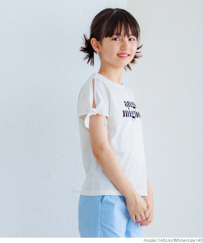 袖リボン結びTシャツ キッズ メール便可 - Image 3