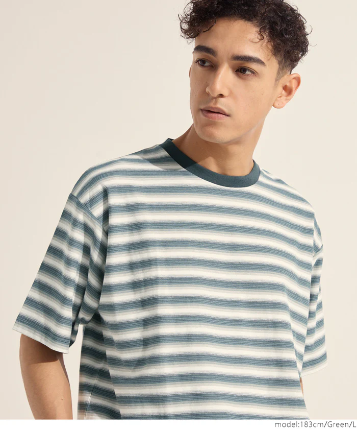 セール★1690円→990円 マルチボーダー半袖Tシャツ メンズ メール便不可 - Image 11