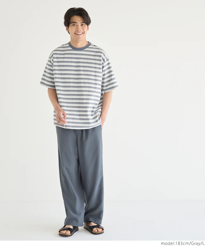 セール★1690円→990円 マルチボーダー半袖Tシャツ メンズ メール便不可 - Image 6