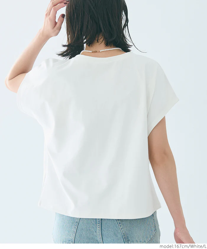 セール★1290円→990円 シルキータッチハーフスリーブ ドルマンTシャツ レディース メール便不可 - Image 5