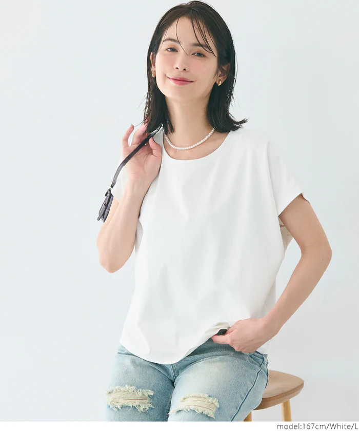 セール★1290円→990円 シルキータッチハーフスリーブ ドルマンTシャツ レディース メール便不可 - Image 6