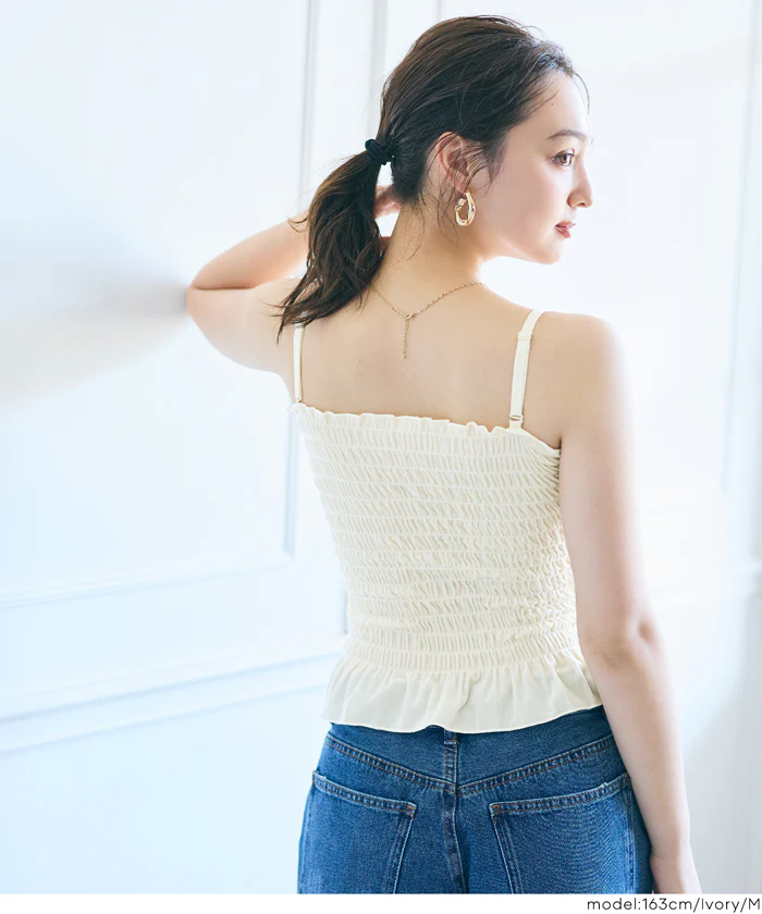 セール★1490円→550円OUT BRA ベロアシャーリングキャミソール レディース メール便不可 coca コカ - Image 5