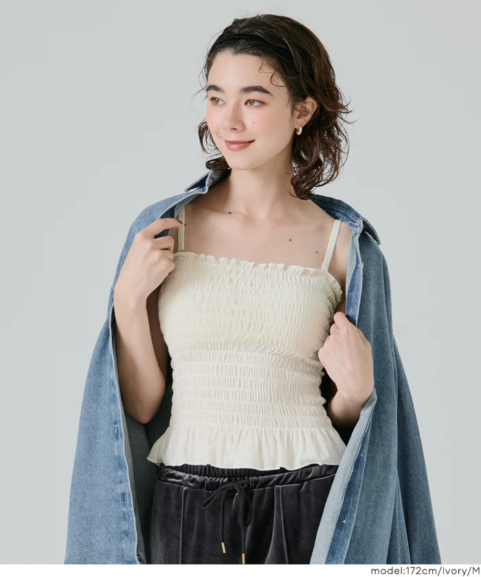 セール★1490円→550円OUT BRA ベロアシャーリングキャミソール レディース メール便不可 coca コカ - Image 7