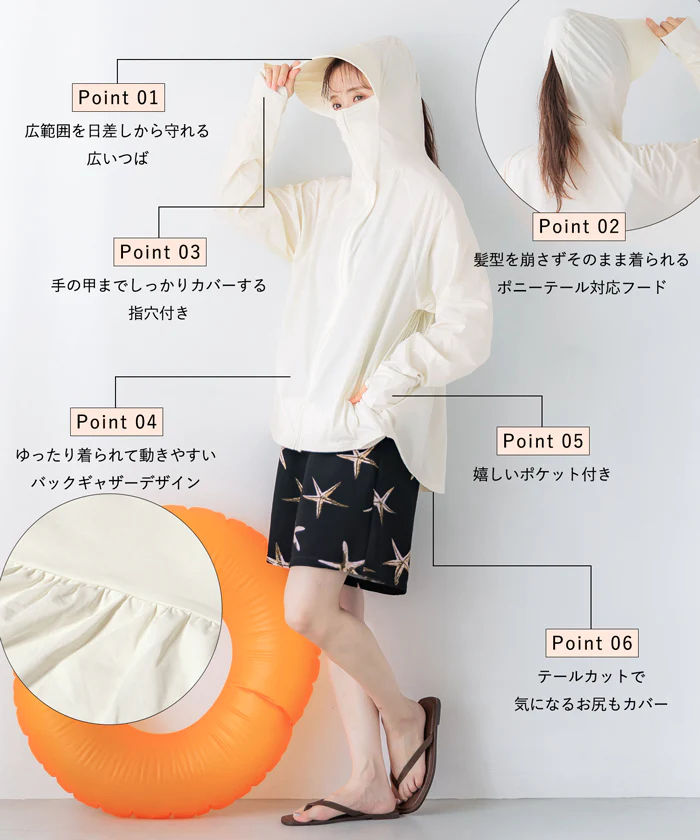 セール★2690円→1990円 【一部店舗限定商品】水陸両用UVカットフレアパーカー レディース メール便不可 - Image 3