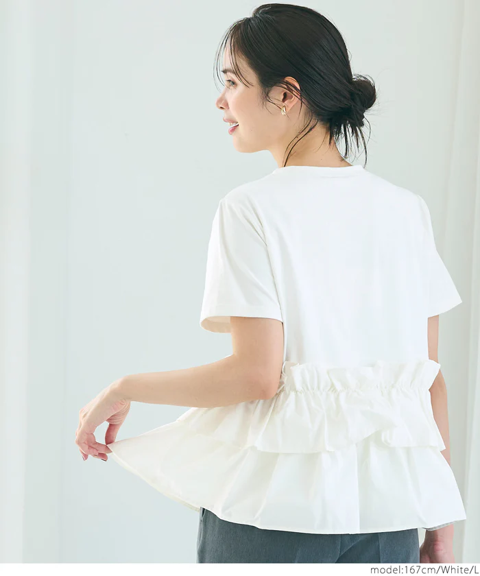 セール★1990円→1490円 シルキータッチドッキングTシャツ レディース メール便不可 - Image 4