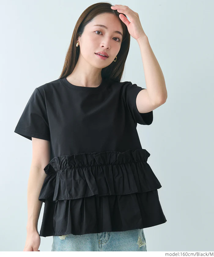 セール★1990円→1490円 シルキータッチドッキングTシャツ レディース メール便不可 - Image 9