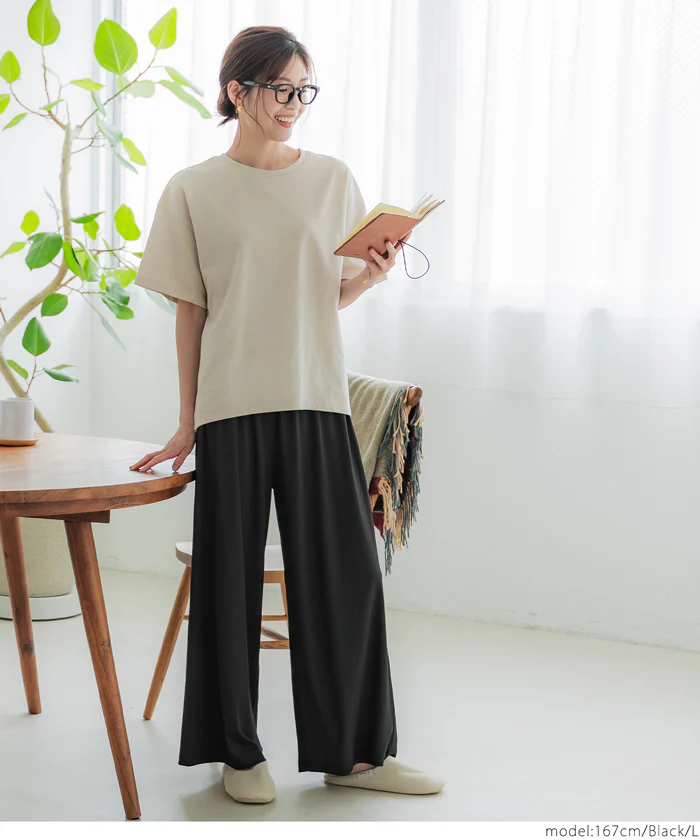 とろみリブリラックスパンツ レディース メール便不可 - Image 4
