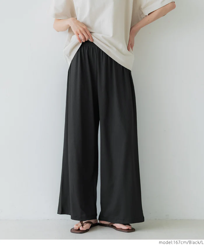 とろみリブリラックスパンツ レディース メール便不可 - Image 7