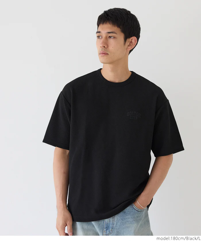 セール★1490円→1290円エンボスワンポイント刺繍Tシャツ メンズ メール便不可 - Image 12