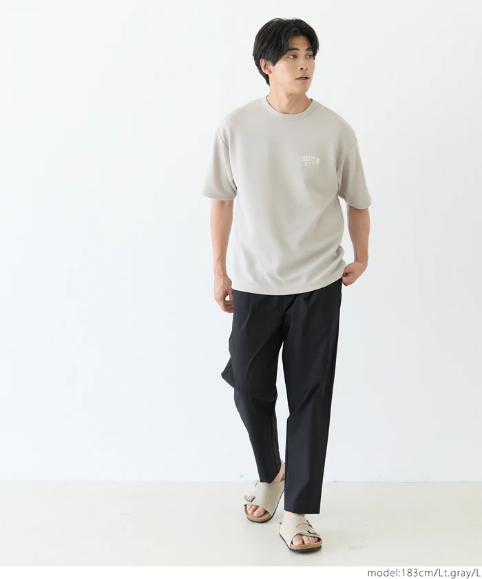 セール★1490円→1290円エンボスワンポイント刺繍Tシャツ メンズ メール便不可 - Image 3