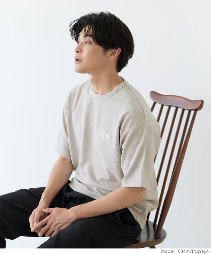 セール★1490円→1290円エンボスワンポイント刺繍Tシャツ メンズ メール便不可 - Image 7