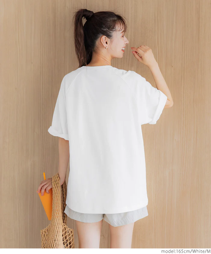 コットンプレーティングラグランTシャツ メンズ レディース メール便不可 - Image 6