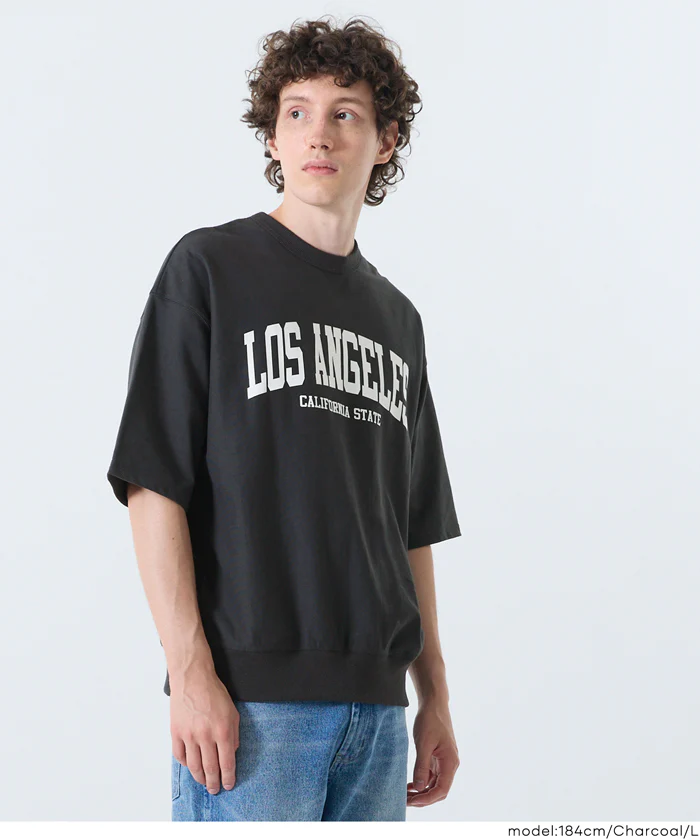 インレイ裏毛スウェットロゴTシャツ メンズ レディース メール便不可 - Image 7
