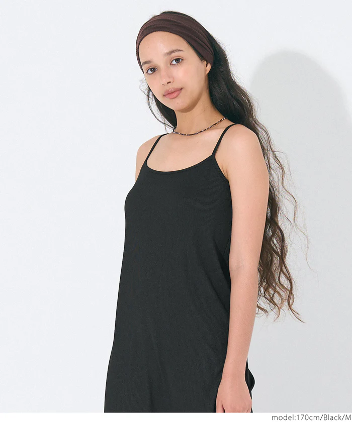 外で着られるブラワンピース OUTBRA とろみリブキャミワンピース レディース メール便不可 - Image 13