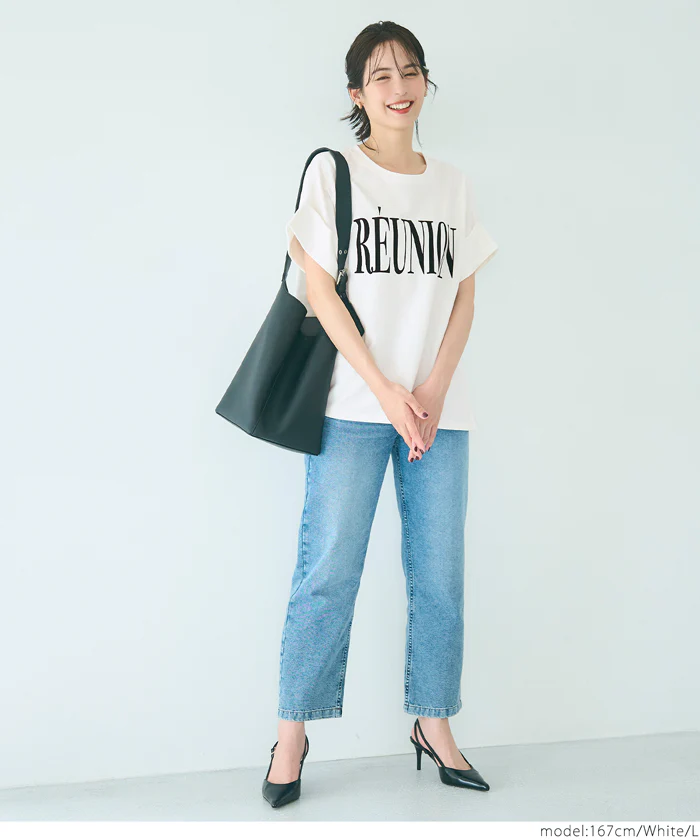 セール★1690円→990円 ロゴロールアップスリーブスウェットトップス レディース メール便不可 - Image 5
