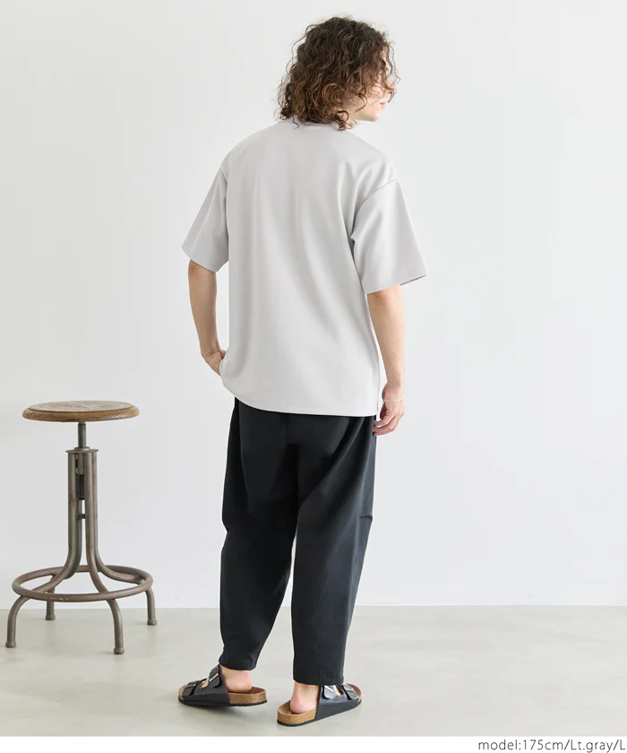 セール★1490円→990円 ソフトジャージモックネックTシャツ メンズ メール便不可 - Image 10