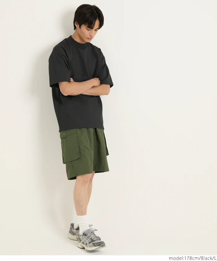 セール★1490円→990円 ソフトジャージモックネックTシャツ メンズ メール便不可 - Image 3