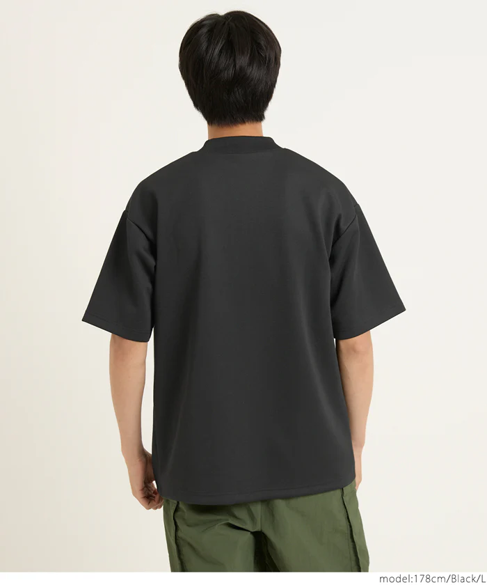 セール★1490円→990円 ソフトジャージモックネックTシャツ メンズ メール便不可 - Image 4
